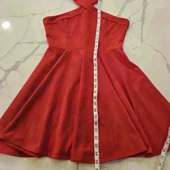 Lulus The Way You Look Tonight Skater Halter Dress Red Womens Size Medium - Picture 10 of 10